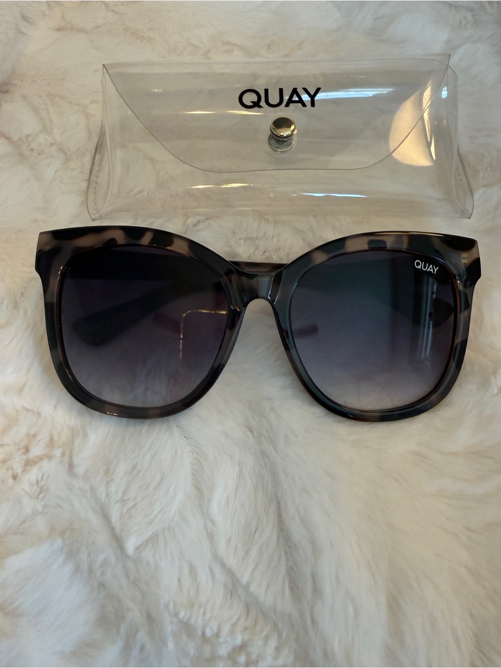 Quay Australia It's My Way 53mm Cat Eye Sunglasses Milky Tortoise/Smoke